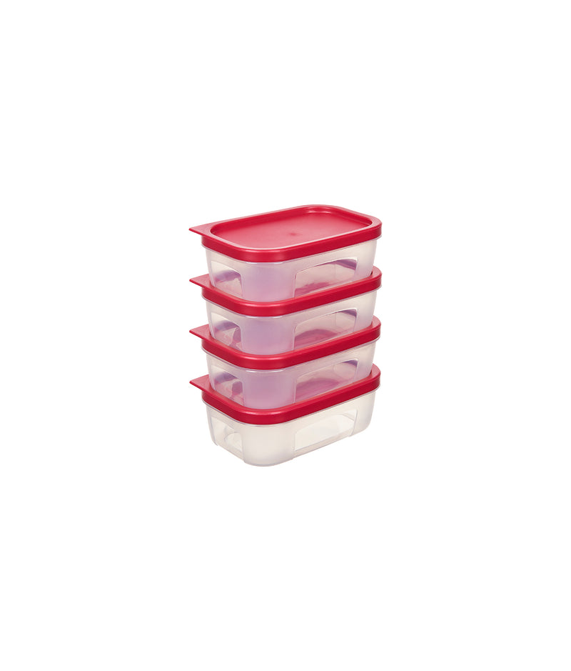 Set 4 caserole plastic pentru mâncare, dimensiuni individuale
