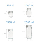 Set 4 borcane etanșe alimente, sticlă, capac cu sârmă