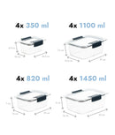 Set 16 caserole etanșe din plastic pentru mâncare