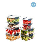 Set 16 caserole etanșe din plastic pentru mâncare