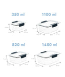 Set 4 caserole etanșe din plastic pentru mâncare