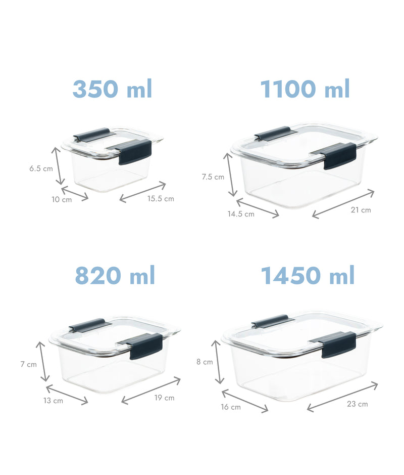 Set 4 caserole etanșe din plastic pentru mâncare