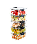 Set 5 caserole etanșe din plastic pentru mâncare, dimensiuni individuale