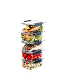 Set 5 caserole etanșe din plastic pentru mâncare, dimensiuni individuale