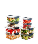 Set 8 caserole etanșe din plastic pentru mâncare