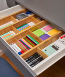 Organizatoare sertare ajustabile din bambus