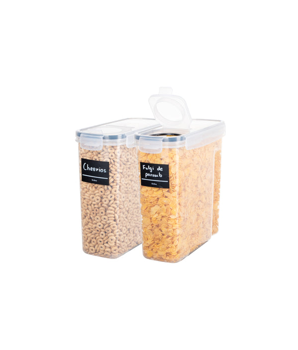 Set 2 recipiente etanșe depozitare cereale, capac turnare