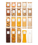 Set 20 recipiente etanșe alimente, sticlă, capac bambus