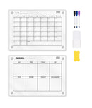 Set 2 planificatoare magnetice frigider, print negru