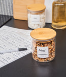 Set 2x20 etichete recipiente alimente uscate, albe, marker inclus