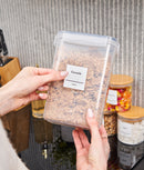 Set 2x20 etichete recipiente alimente uscate, albe, marker inclus