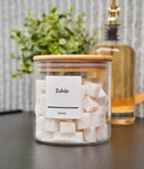 Set 2x20 etichete recipiente alimente uscate, albe, marker inclus