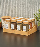 Set 2 suporturi compartimentate sticluțe condimente, bambus