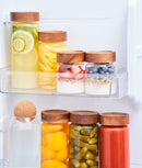 Set 4 borcane etanșe alimente, sticlă, capac acacia