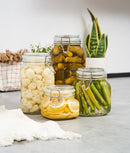 Set 4 borcane etanșe alimente, sticlă, capac cu sârmă