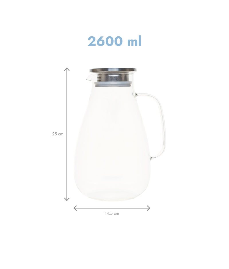 Set 2 carafe apă din sticlă, filtru inox, 2.6 L
