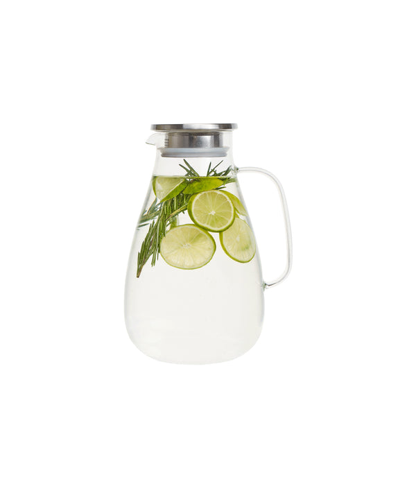 Carafă apă din sticlă, filtru inox, 2.6 L