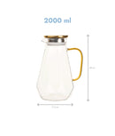 Carafă apă din sticlă, filtru inox, formă diamant, 2 L