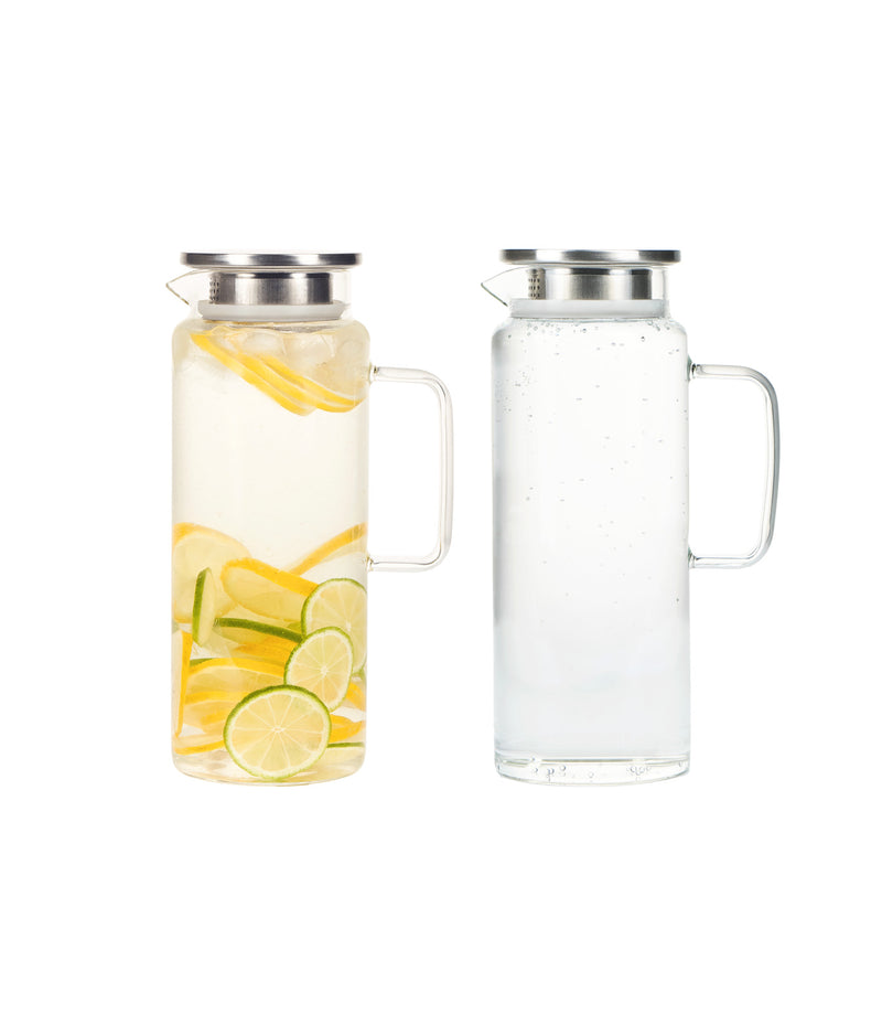 Set 2 carafe apă din sticlă, filtru inox