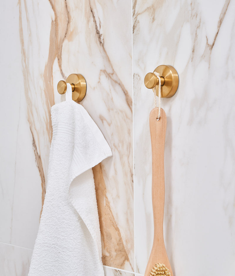 Set cârlige inteligente inox, montare fixă & ușoară, auriu