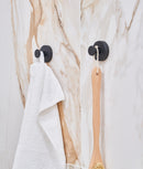 Set cârlige inteligente inox, montare fixă & ușoară, negru mat