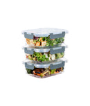 Set 3 caserole etanșe din sticlă pentru mâncare