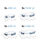 Set 8 caserole etanșe din sticlă pentru mâncare