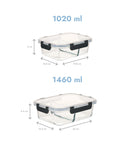 Set 3 caserole compartimentate din sticlă pentru mâncare