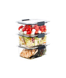 Set 3 caserole etanșe din plastic pentru mâncare, dimensiuni individuale