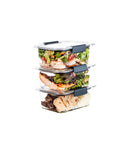 Set 3 caserole etanșe din plastic pentru mâncare, dimensiuni individuale