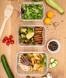 Set 3 caserole etanșe din sticlă pentru mâncare