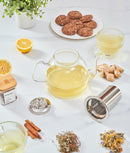 Ceainic clasic, sticlă, filtru inox detașabil, 1L