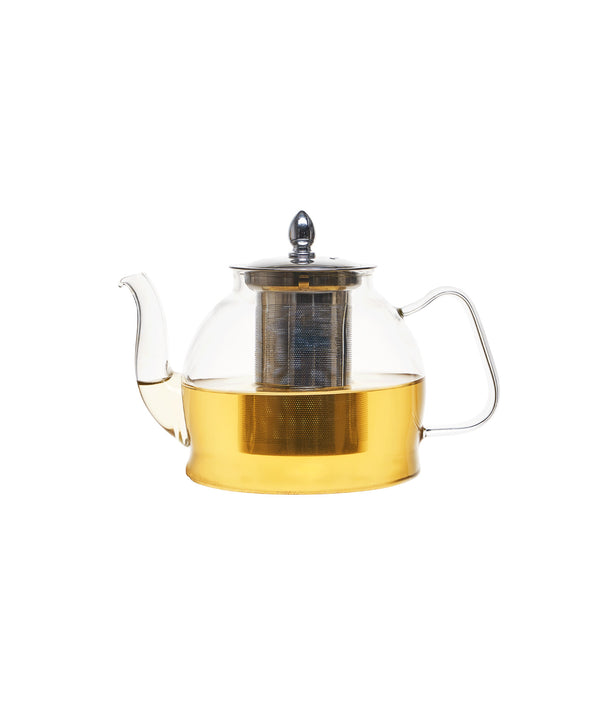 Ceainic clasic, sticlă, filtru inox detașabil, 1L
