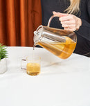 Ceainic minimalist, sticlă, filtru inox detașabil, 1L