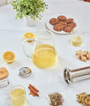 Ceainic minimalist, sticlă, filtru inox detașabil, 1L