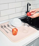 Covoraș uscare vase, super absorbant, microfibră, bej