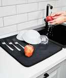 Covoraș uscare vase, super absorbant, microfibră, negru