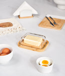 Recipient unt din sticlă cu tavă bambus