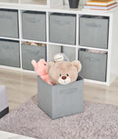 Set 6 cutii depozitare pliabile, mâner, structură consolidată, gri