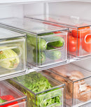 Set 2 cutii frigider etajabile cu sertar, medii