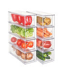 Set 8 cutii frigider etajabile cu sertar, medii