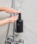 Set 2 dozatoare produse de îngrijire personală, sticlă, negru