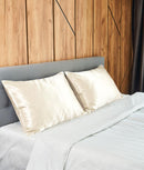 Set 2 fețe de pernă, satin, Tencel™ Lyocell, 50 x 70 cm, bej