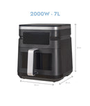 Friteuză cu aer cald, inox, 2 elemente încălzire, 7L, 2000W, Air Fryer Pro 7
