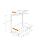 Set 2 organizatoare sub chiuvetă, 2 sertare glisante, înălțime ajustabilă, alb