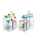 Set 2 organizatoare sub chiuvetă, 2 sertare glisante, înălțime ajustabilă, alb