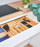 Organizator sertar tacâmuri, bambus, extensibil