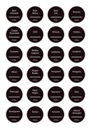 Set 98 etichete condimente, negre, scris gri