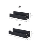 Set 4 rafturi depozitare magnetice, metal, negre