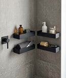 Set 4 rafturi organizare baie, autoadezive, design minimalist